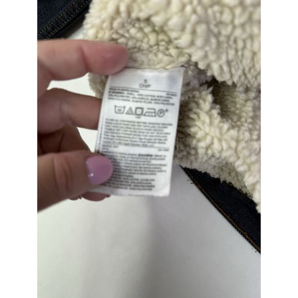 Gap 1969 Dark Denim Sherpa Jacket Small - Picture 5 of 8